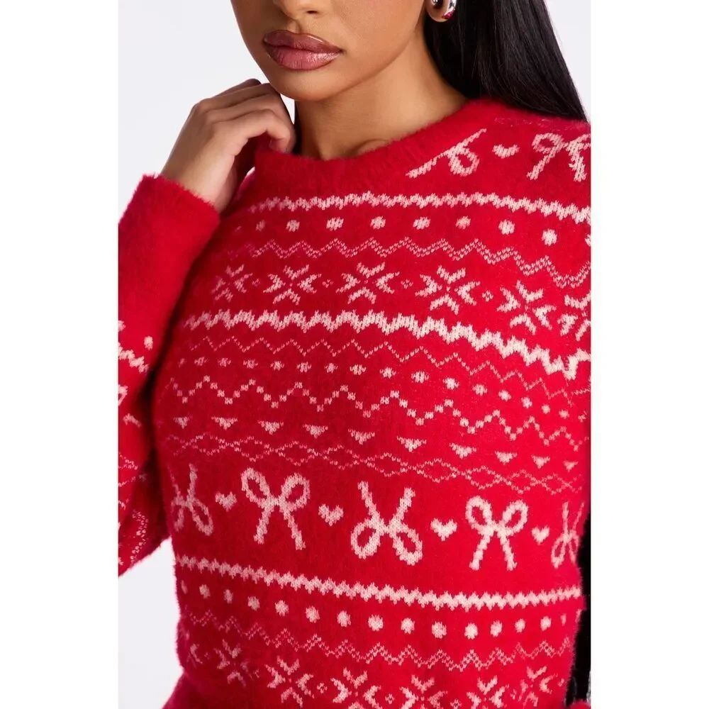 Red Pullover Sweater - Picture 3 of 9